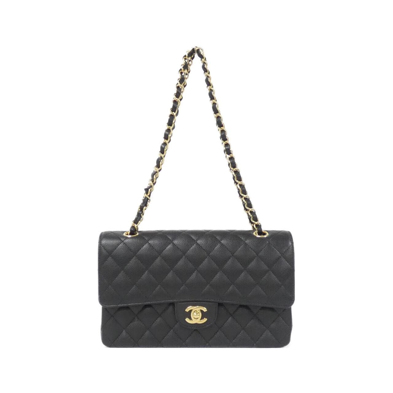 CHANEL Matelasse 1112 Shoulder Grained Calfskin Black