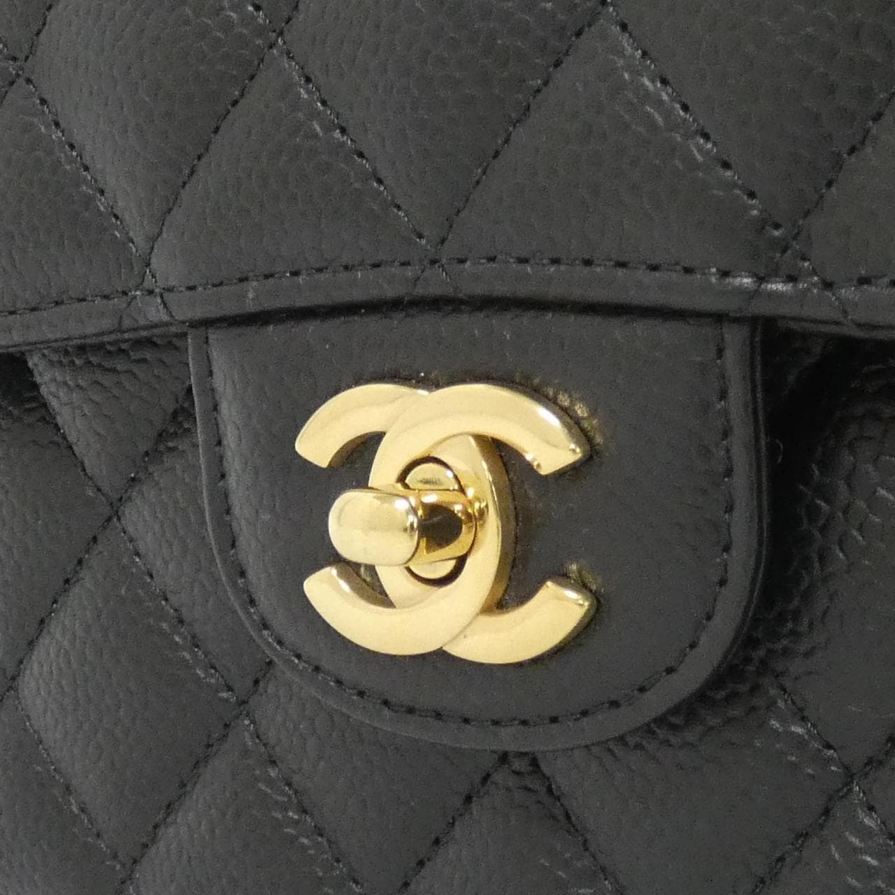 CHANEL Matelasse 1112 Shoulder Grained Calfskin Black Grained Calfskin - Thumbnail 4