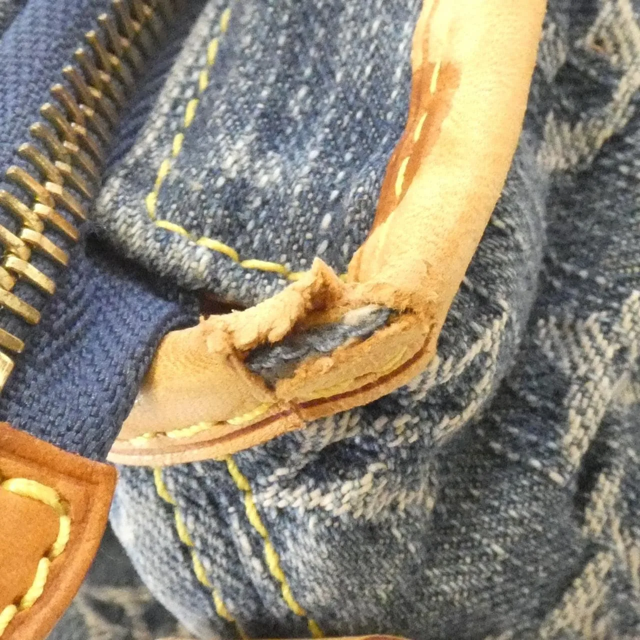 LOUIS VUITTON M95349 Handbag Monogram 藍色 Monogram 中古品B - 縮圖 3