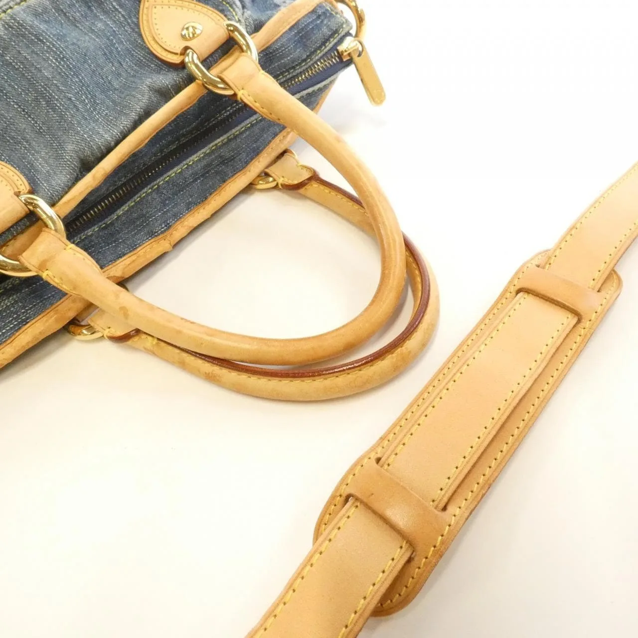 LOUIS VUITTON M95349 Handbag Monogram 藍色 Monogram 中古品B - 縮圖 4