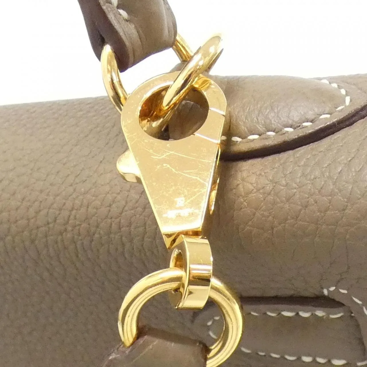 HERMES Kelly 044624CC Handbag Togo Etoupe Togo Leather Rank A - Thumbnail 7