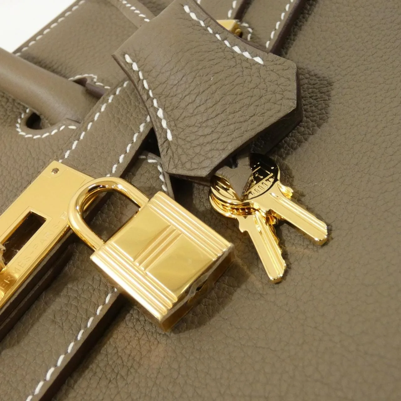 HERMES Birkin 027633CC Handbag Togo Etoupe Togo Leather Unused - Thumbnail 4