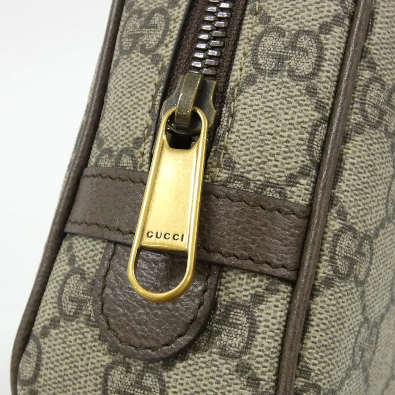 GUCCI 760019 96IWT Pouch Canvas 黑色 帆布 中古品A - 縮圖 5