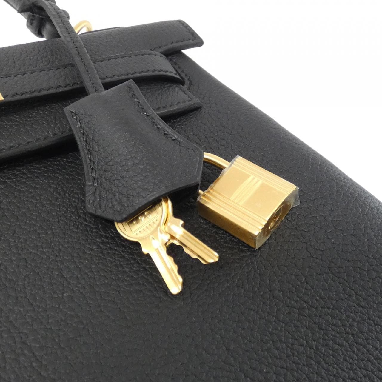 HERMES HERMÈS Kelly 044624CM Bag Togo Black Togo Leather - Thumbnail 3
