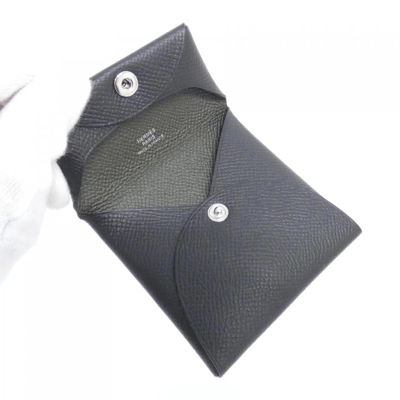 HERMES 078357CK Coin Case Epsom 黑色 Epsom 皮 中古品A - 縮圖 3