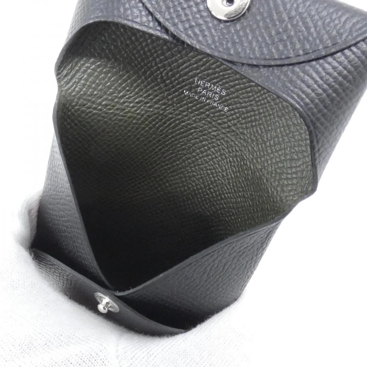 HERMES 078357CK Coin Case Epsom 黑色 Epsom 皮 中古品A - 縮圖 4