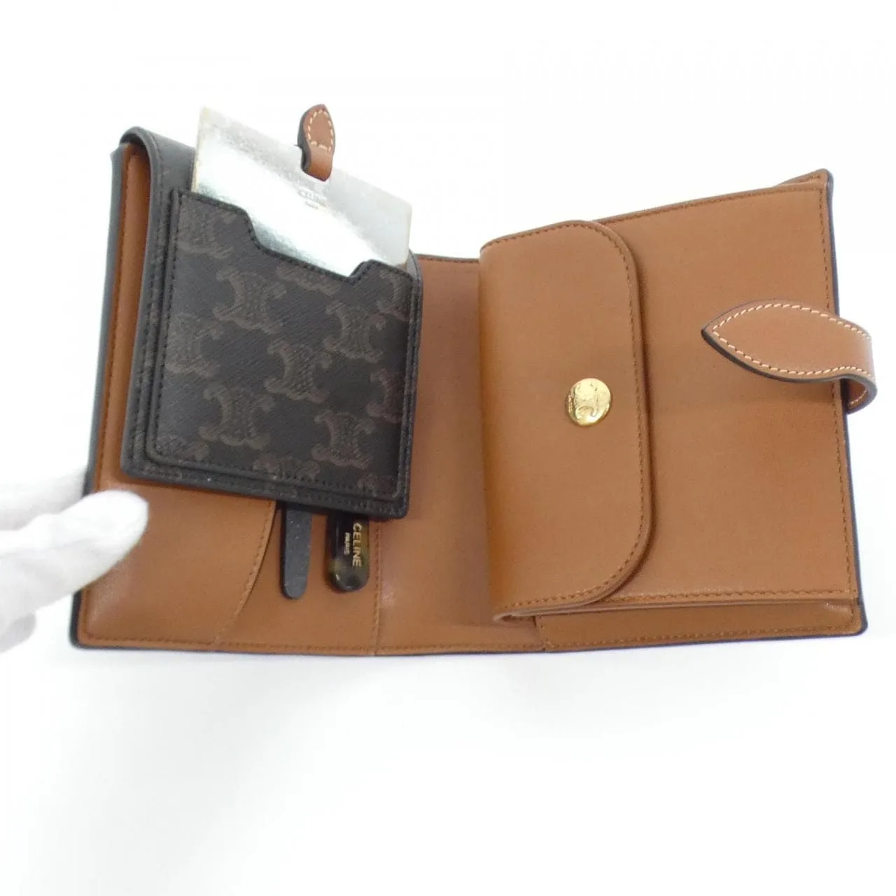 CELINE 4M3262AKL Wallet Canvas Black Canvas Rank A - Thumbnail 3