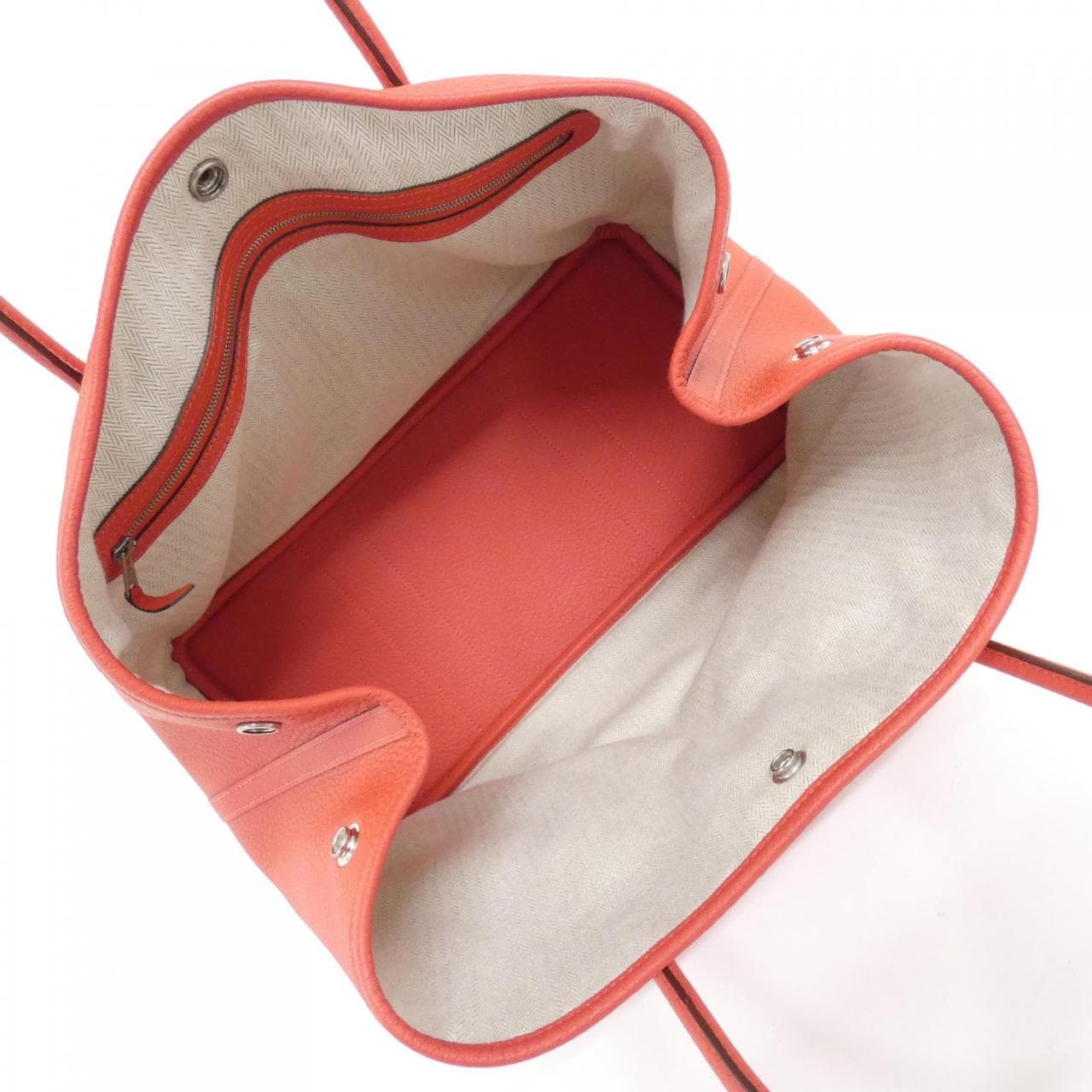 HERMES Garden Party HERMÈS 064423CK Bag Rouge Rank A - Thumbnail 7