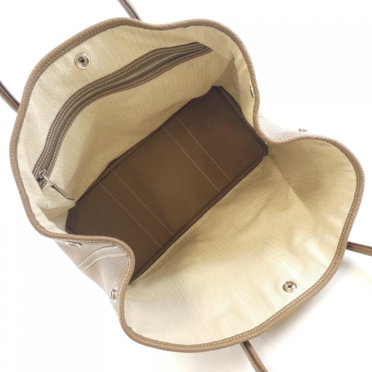 HERMES Garden Party HERMÈS 051559CK Bag Etoupe Rank B - Thumbnail 9