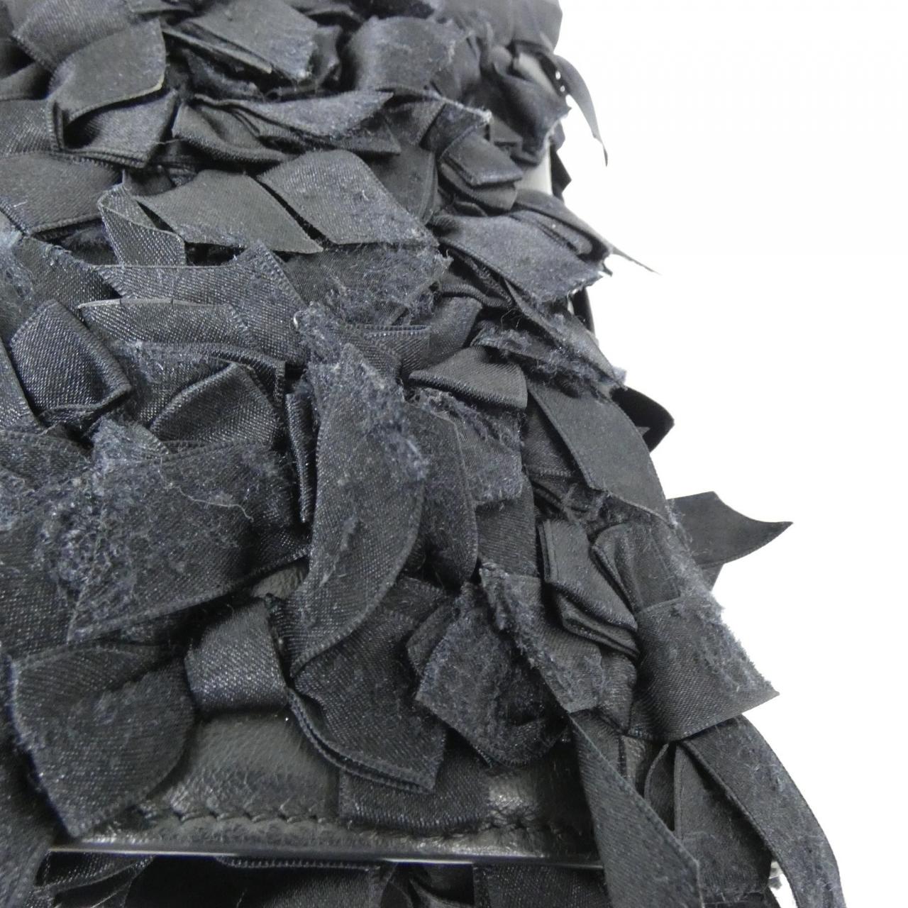 BALENCIAGA Hourglass 748749 2AAGQ Bag Satin 黑色 緞面 - 縮圖 4