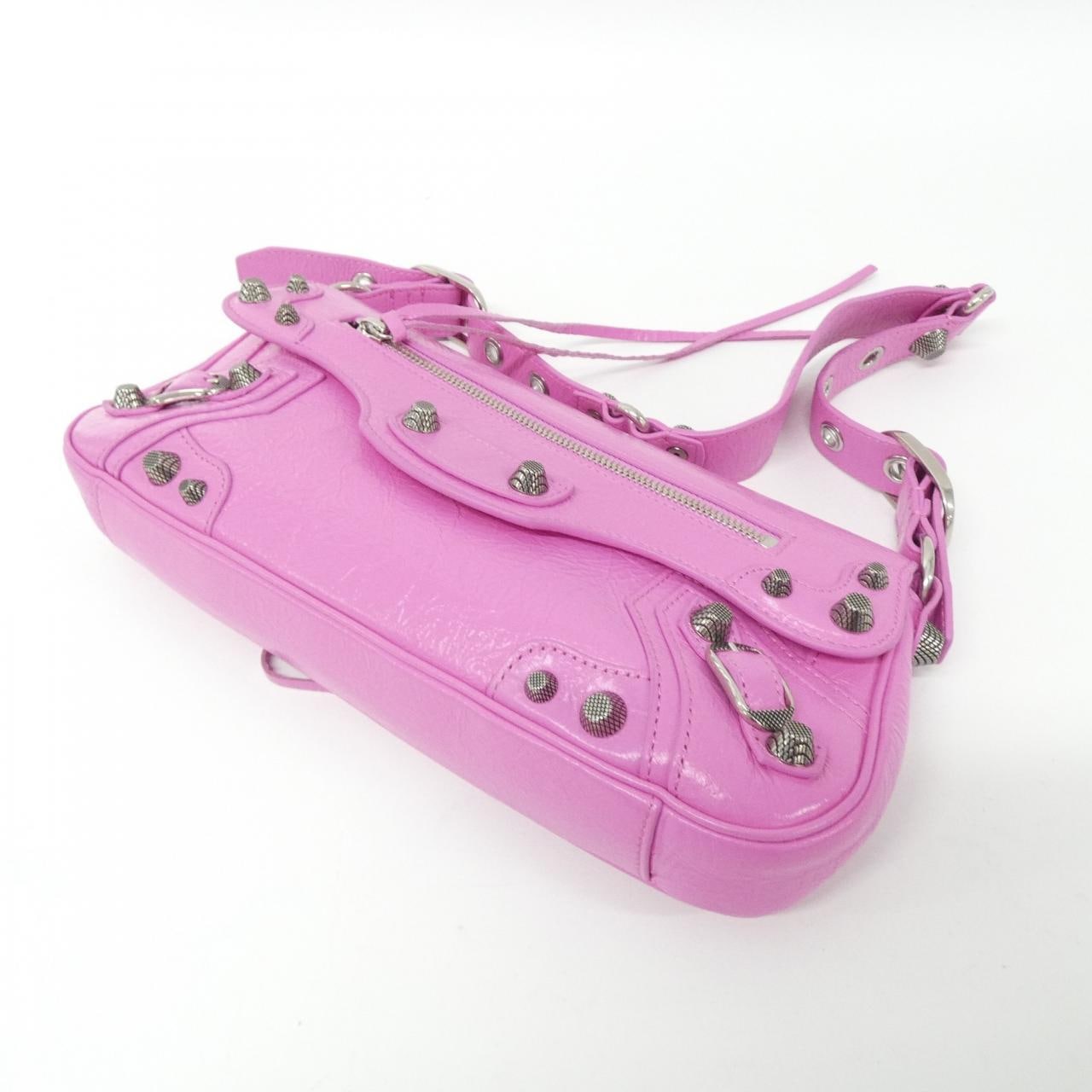 BALENCIAGA Le Cagole 771640 2AA6T Shoulder Bag Lambskin 黑色 羊皮 中古品A - 縮圖 3