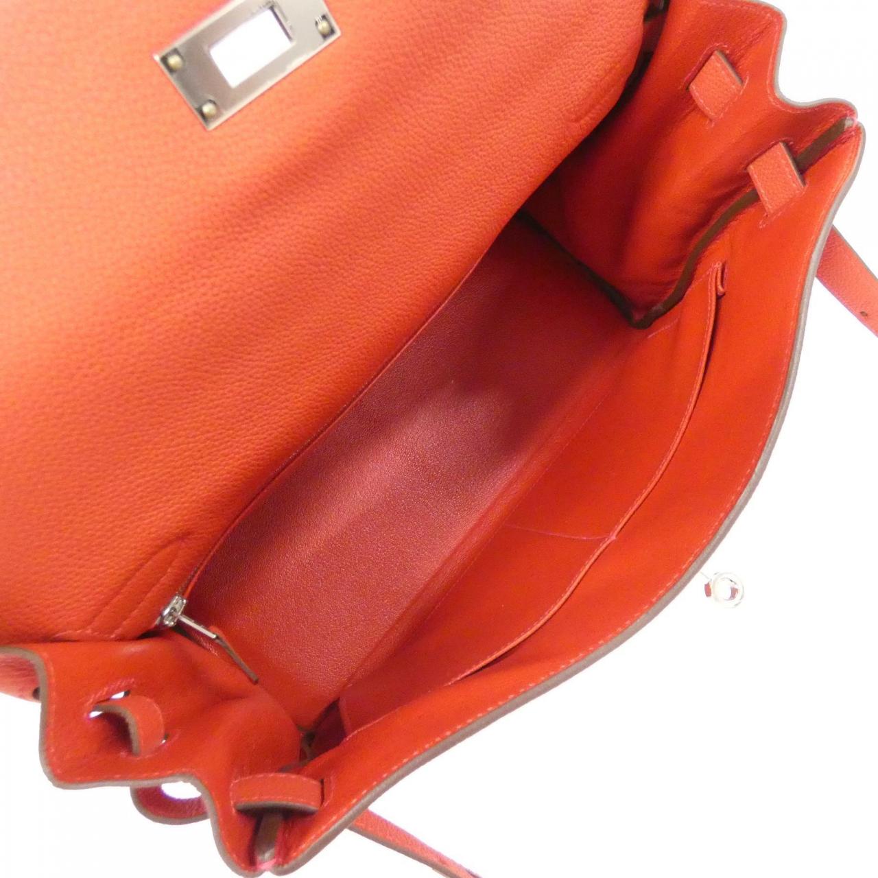 HERMES HERMÈS Kelly 028747CK Bag Togo Rouge Togo Leather - Thumbnail 10