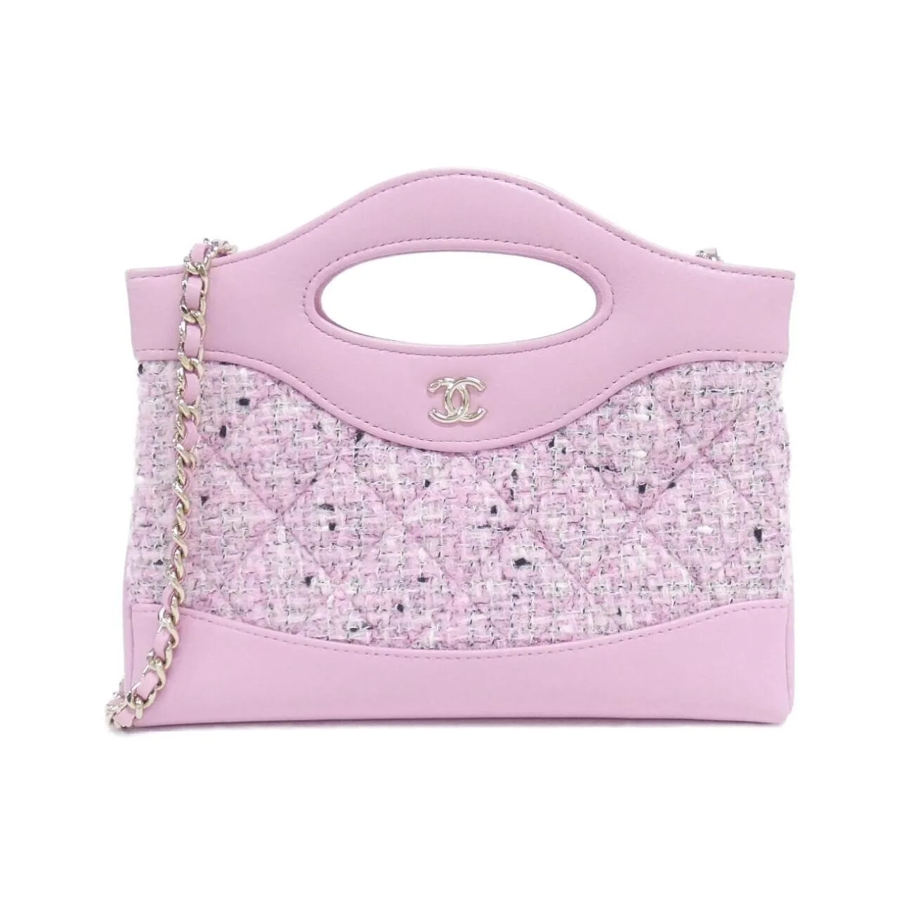 CHANEL Chanel 19 AP3656 Handbag Tweed Pink