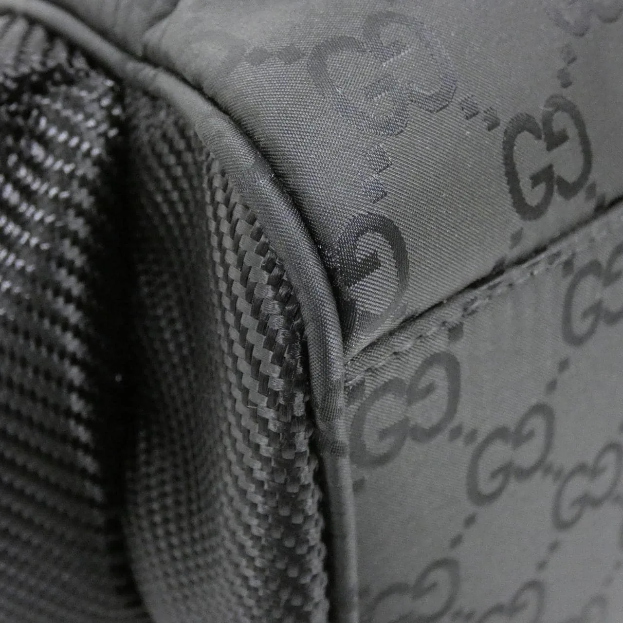 GUCCI 818962 FAEEE Tote Nylon 黑色 尼龍 中古品A - 縮圖 3