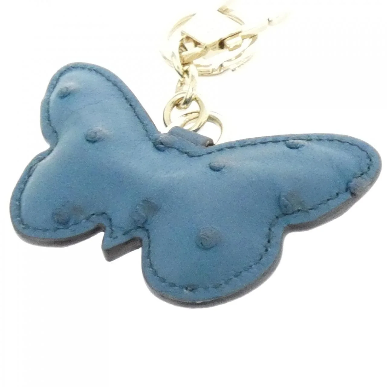 GUCCI Key Case Ostrich Blue Ostrich Rank A - Thumbnail 3
