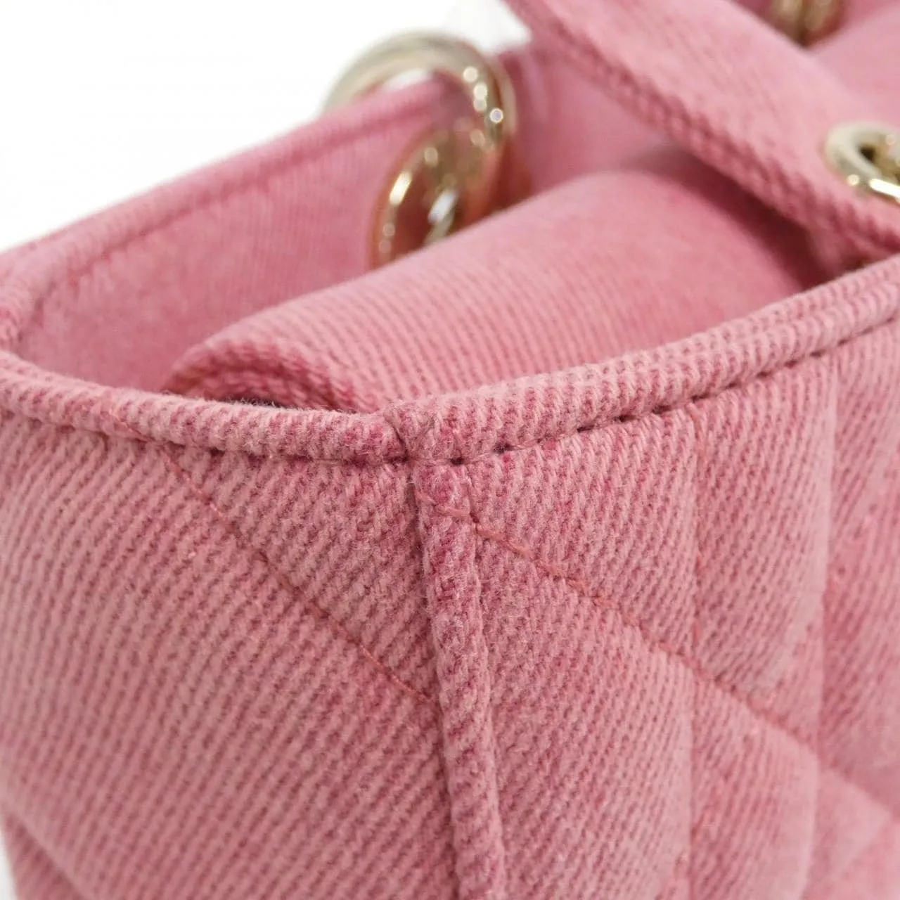 DIOR Lady D-Joy M0540WTJA Handbag Denim 黑色 牛仔布 中古品A - 縮圖 4