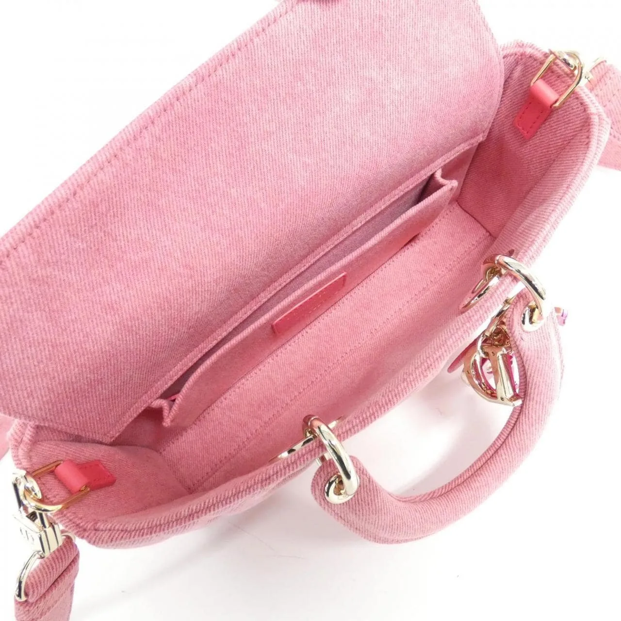 DIOR Lady D-Joy M0540WTJA Handbag Denim 黑色 牛仔布 中古品A - 縮圖 9