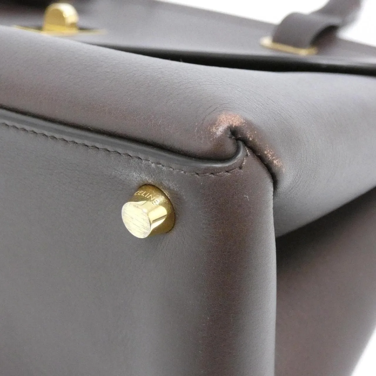 CELINE 120443GIM Handbag Leather 黑色 皮革 - 縮圖 3