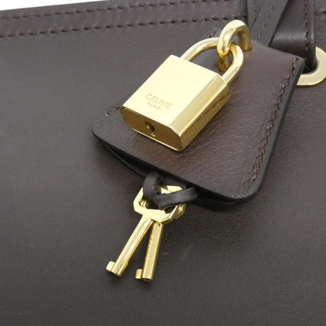 CELINE 120443GIM Handbag Leather 黑色 皮革 - 縮圖 5