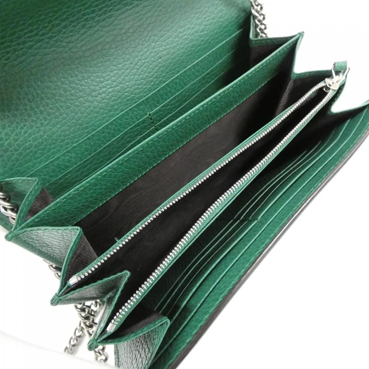 GUCCI Dionysus 401231 CAOGX Wallet Leather 黑色 皮革 中古品A - 縮圖 8