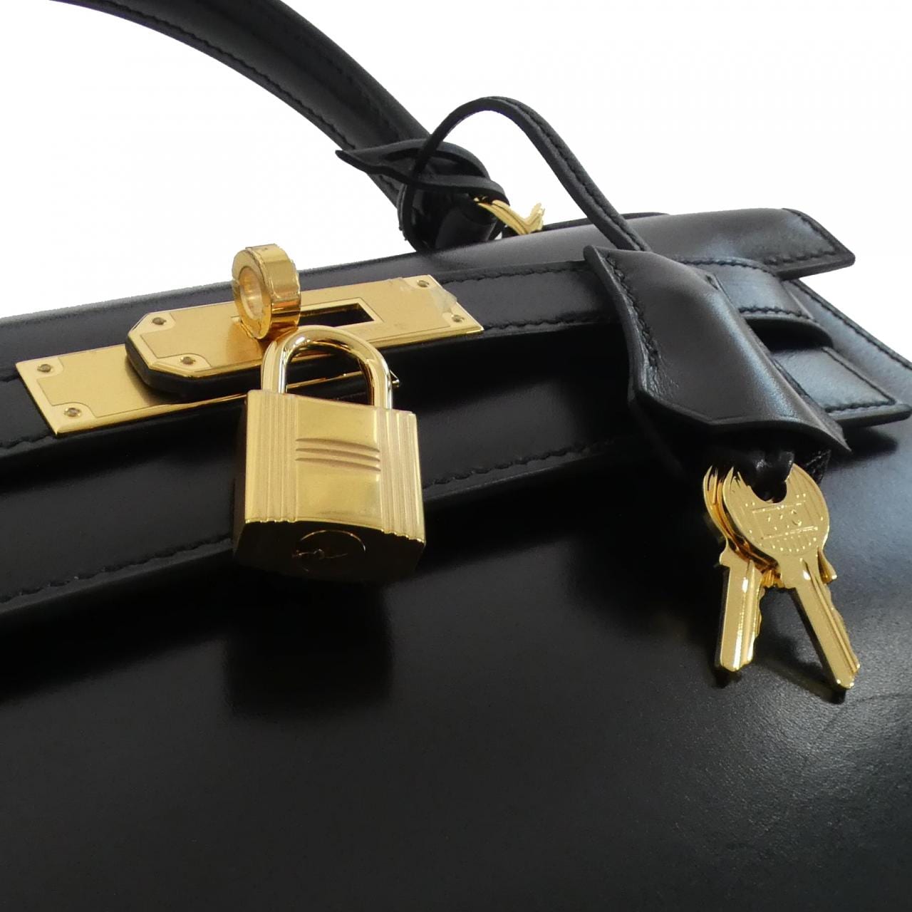 HERMES HERMÈS Kelly 001848CC Bag Box Calf Black Box Calf Leather - Thumbnail 5