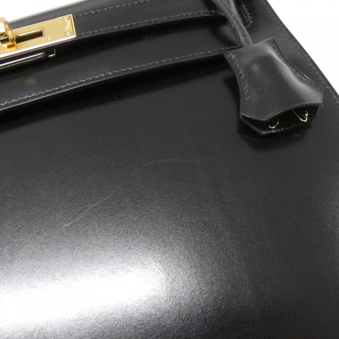 HERMES HERMÈS Kelly 001848CC Bag Box Calf Black Box Calf Leather - Thumbnail 6