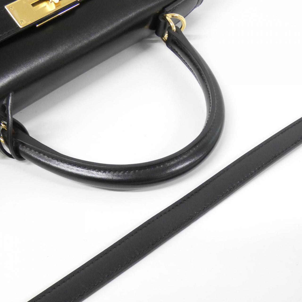 HERMES HERMÈS Kelly 001848CC Bag Box Calf Black Box Calf Leather - Thumbnail 8