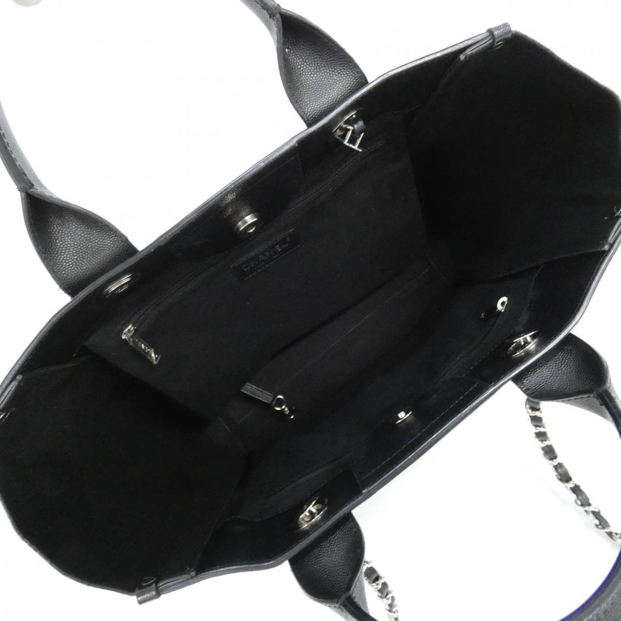 CHANEL Deauville 57069 Bag Grained Calfskin Black Grained Calfskin - Thumbnail 9
