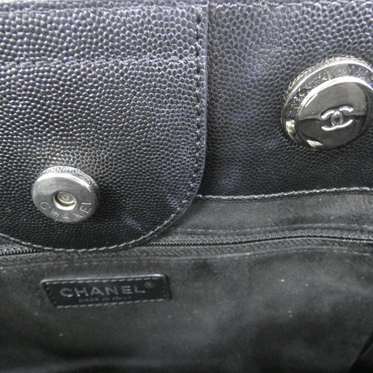 CHANEL Deauville 57069 Bag Grained Calfskin Black Grained Calfskin - Thumbnail 10