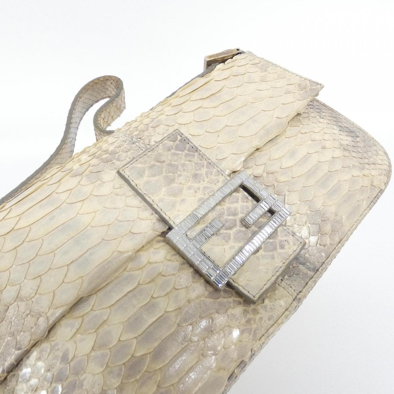 FENDI Baguette 8BR000 JW7 Shoulder Bag Python Black Python - Thumbnail 5