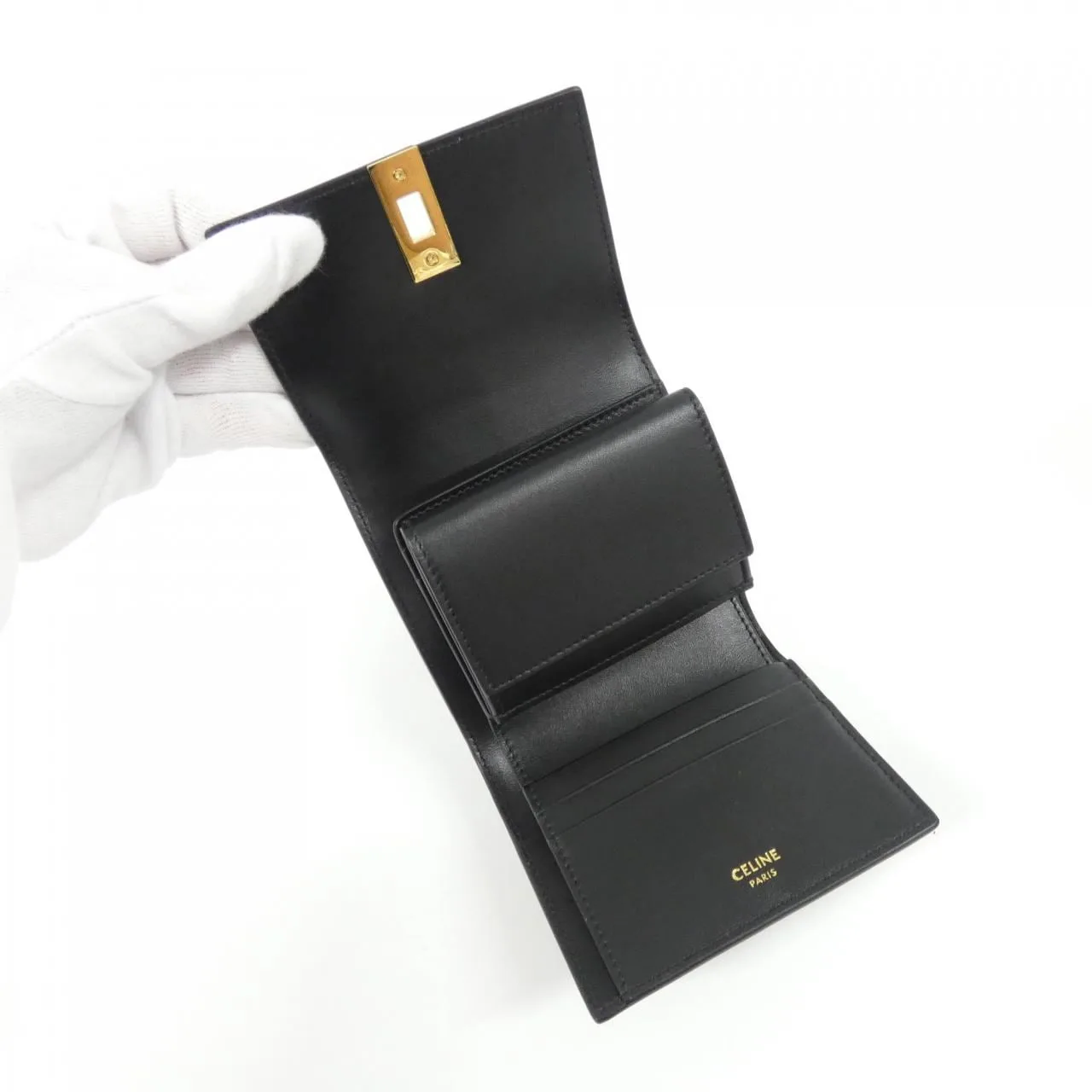 CELINE 10F523CQ7 Wallet 黑色 中古品A - 縮圖 4