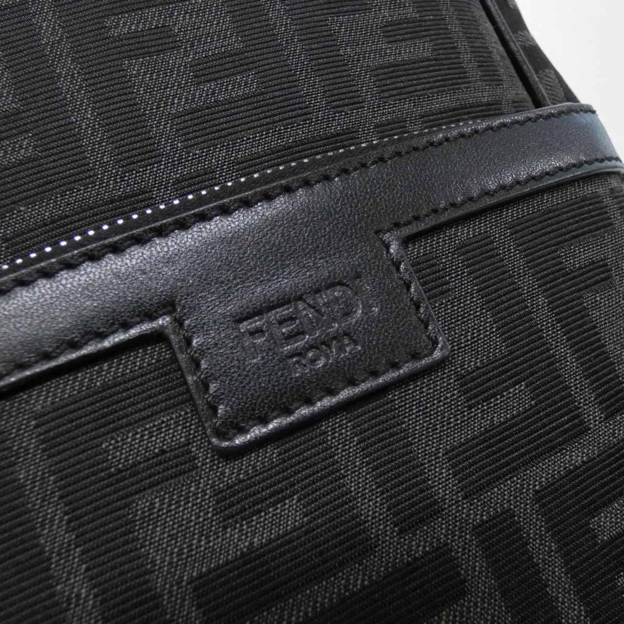 FENDI 7VZ064 AG0M Shoulder Canvas 黑色 帆布 中古品A - 縮圖 6