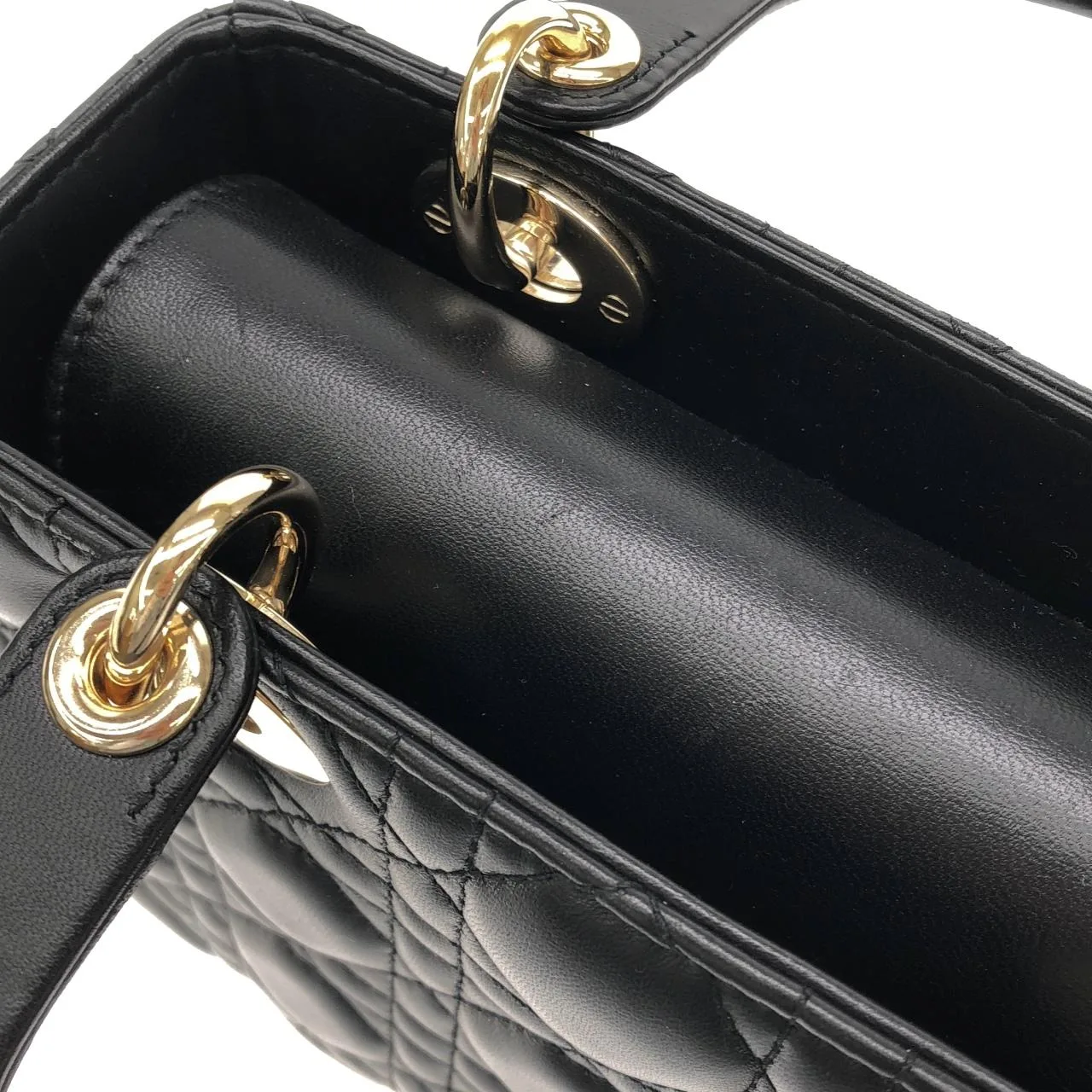 DIOR Lady Dior M0538OCAL Handbag Lambskin 黑色 羊皮 中古品A - 縮圖 5