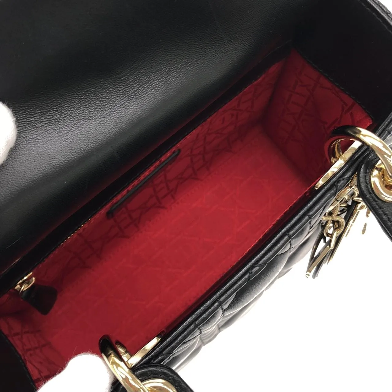 DIOR Lady Dior M0538OCAL Handbag Lambskin 黑色 羊皮 中古品A - 縮圖 7