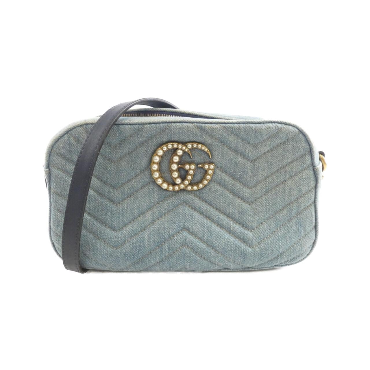 GUCCI Marmont 447632 9B53T Shoulder Bag Denim Black