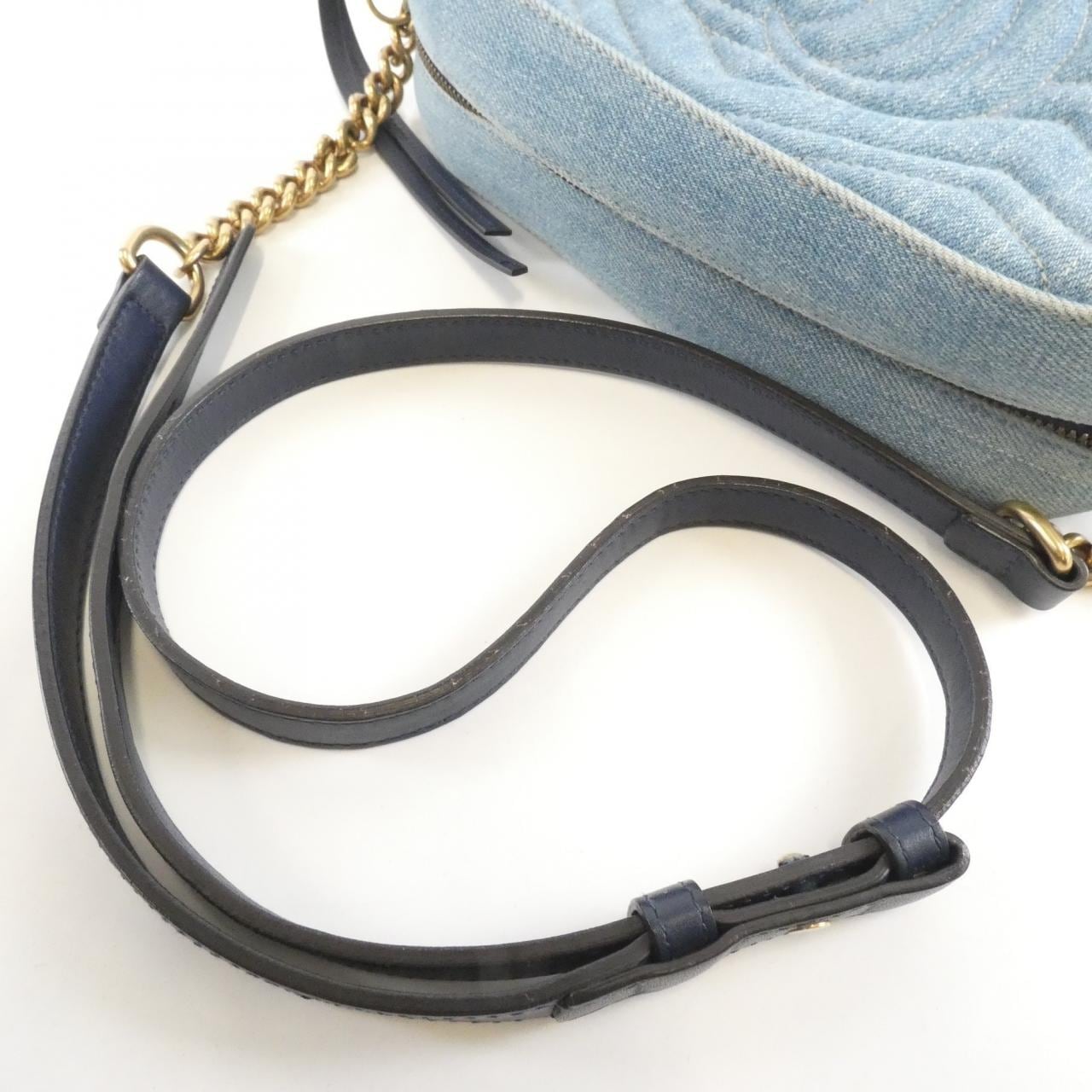 GUCCI Marmont 447632 9B53T Shoulder Bag Denim Black Denim - Thumbnail 5