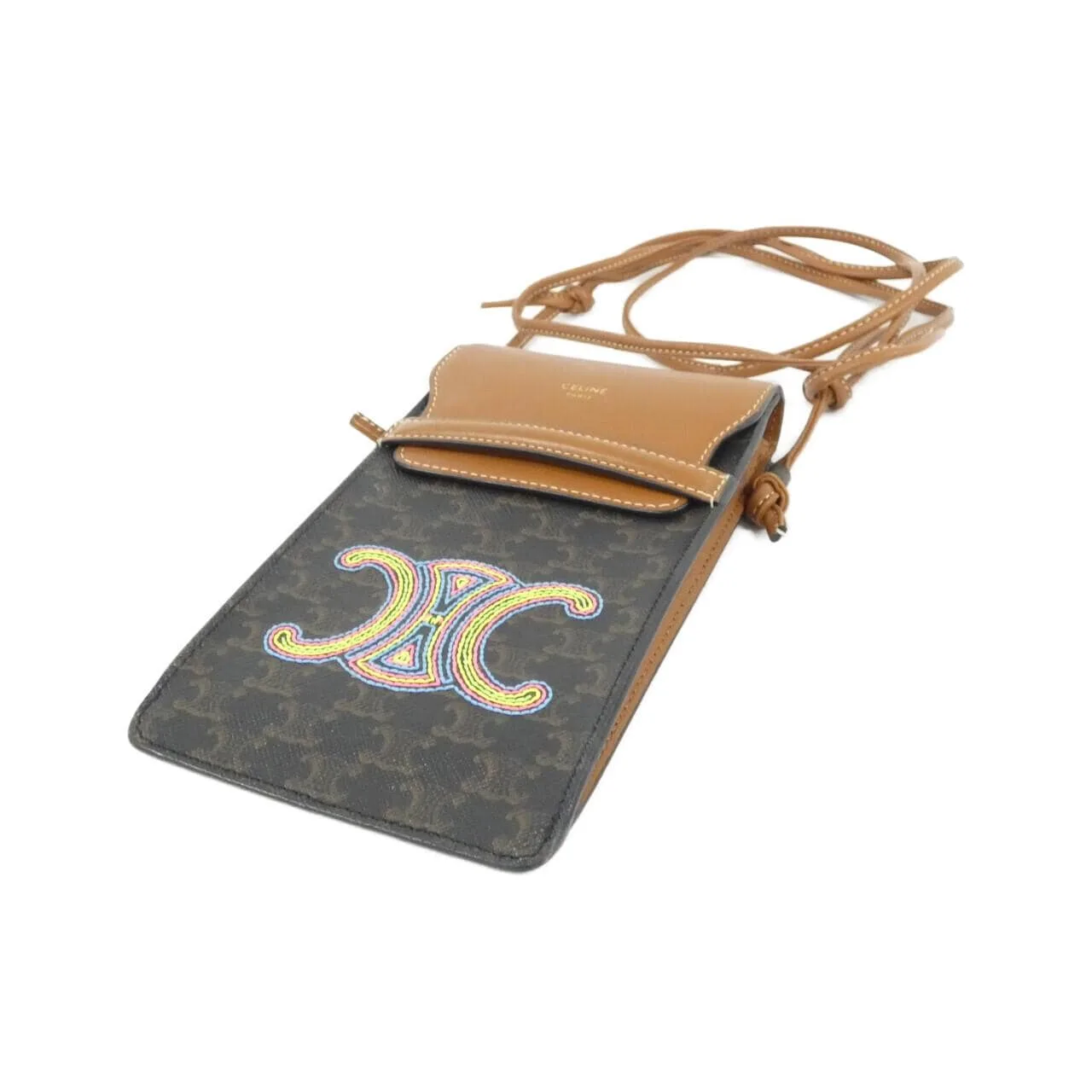 CELINE 10G332EGN Wallet Canvas Multicolor 帆布 中古品A - 縮圖 3