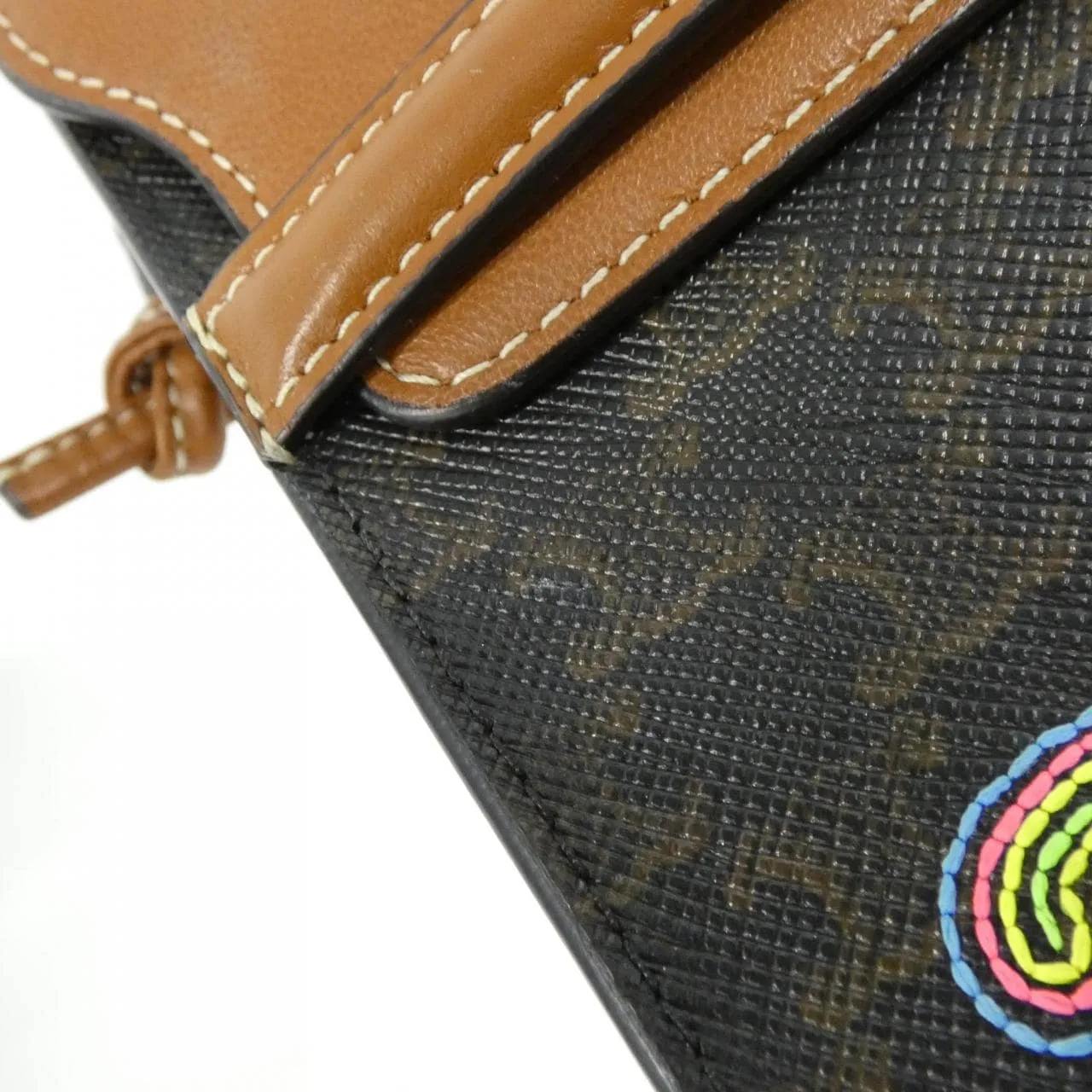 CELINE 10G332EGN Wallet Canvas Multicolor 帆布 中古品A - 縮圖 4