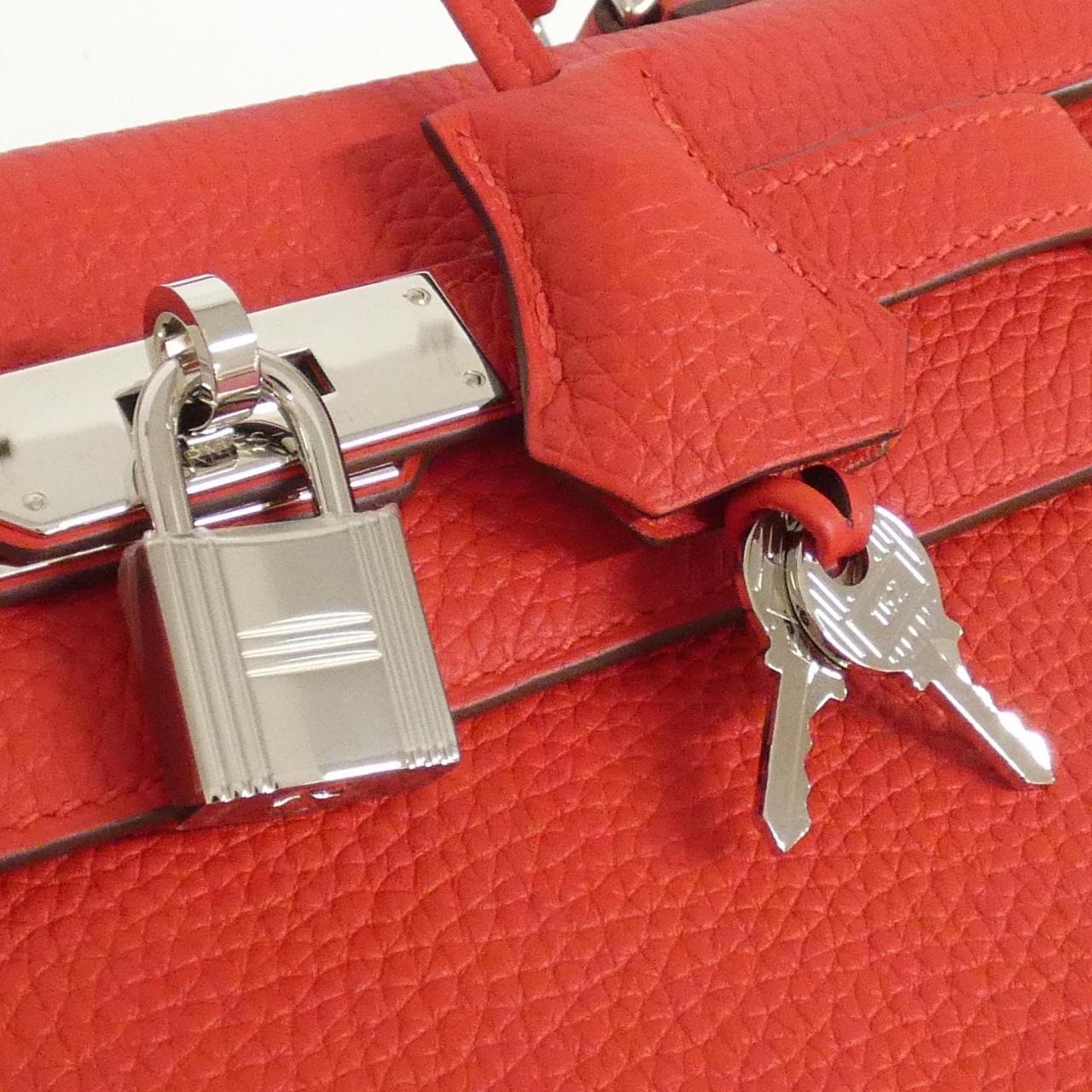 HERMES 030931CK Handbag Togo Rouge Togo Leather - Thumbnail 4