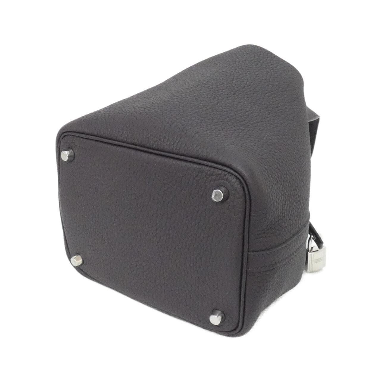 HERMES 056289CK Handbag Clemence Black Clemence Leather - Thumbnail 2