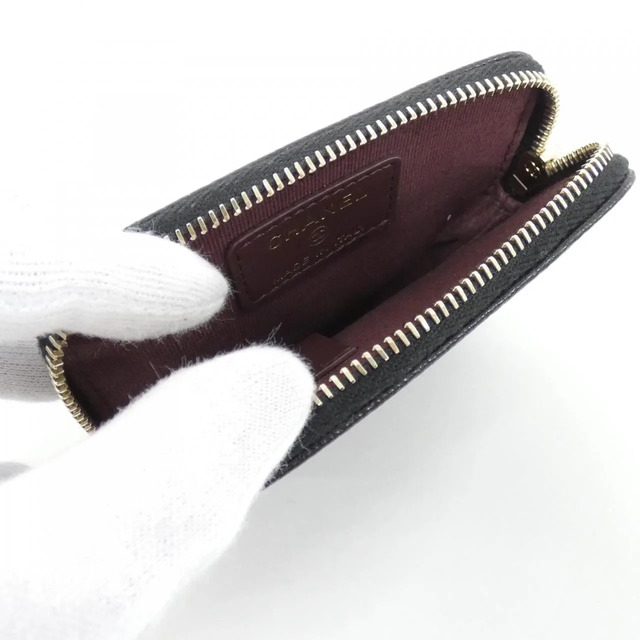 CHANEL Timeless Classic AP2061 Coin Case Grained Calfskin 黑色 荔枝紋牛皮 中古品A - 縮圖 7