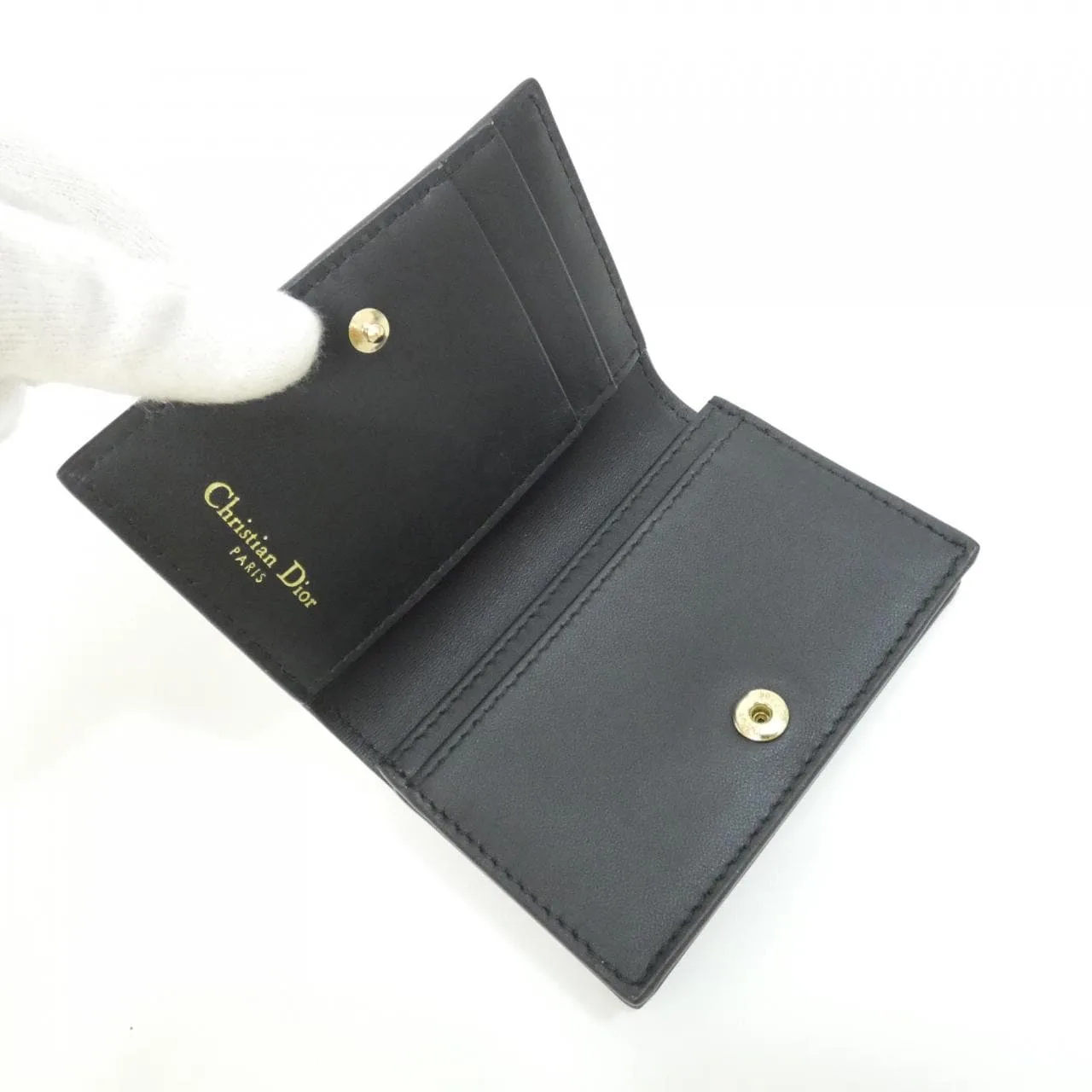 DIOR S2162OBQB Card Case 黑色 中古品A - 縮圖 5