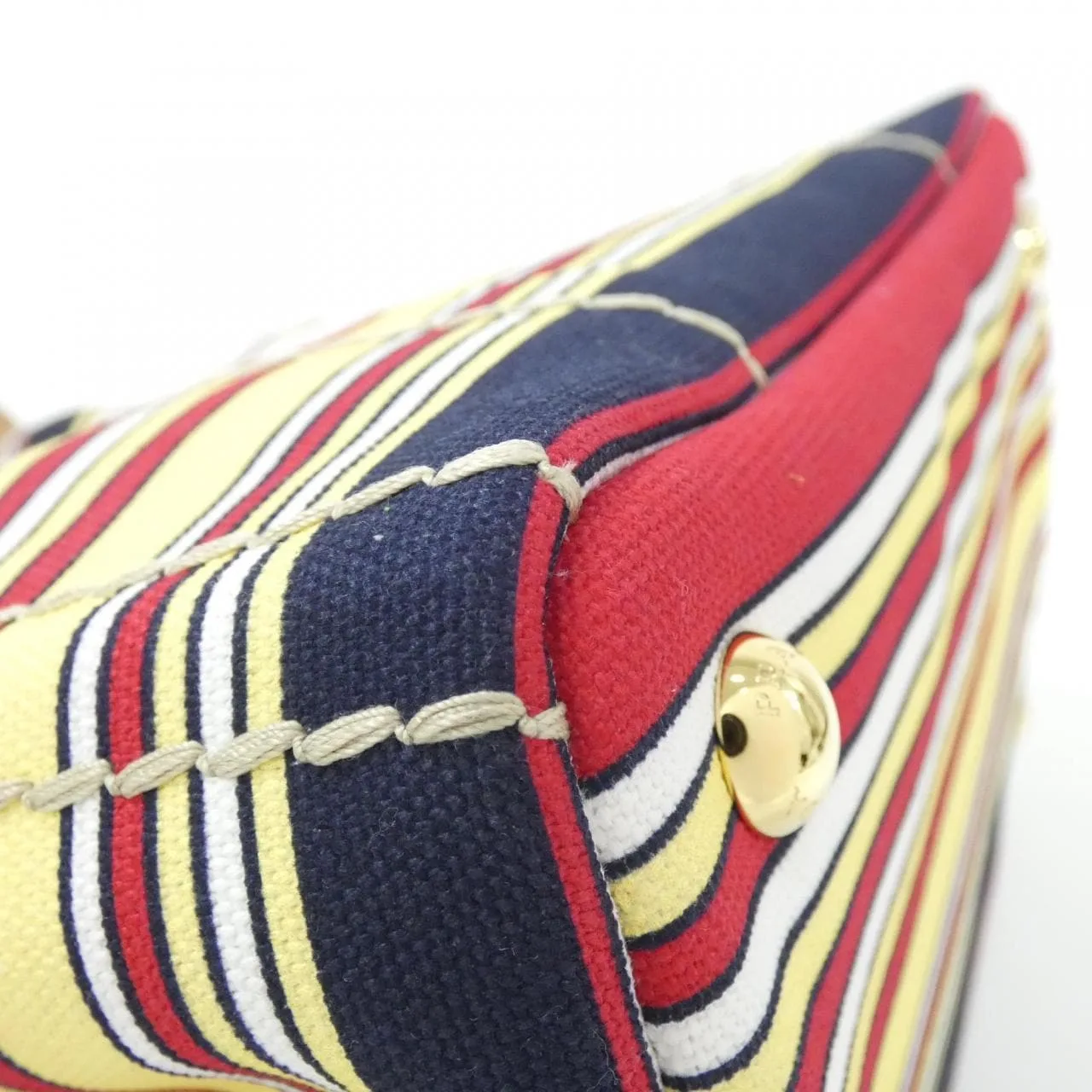 PRADA 1BA038 Handbag Canvas 黑色 帆布 中古品A - 縮圖 3