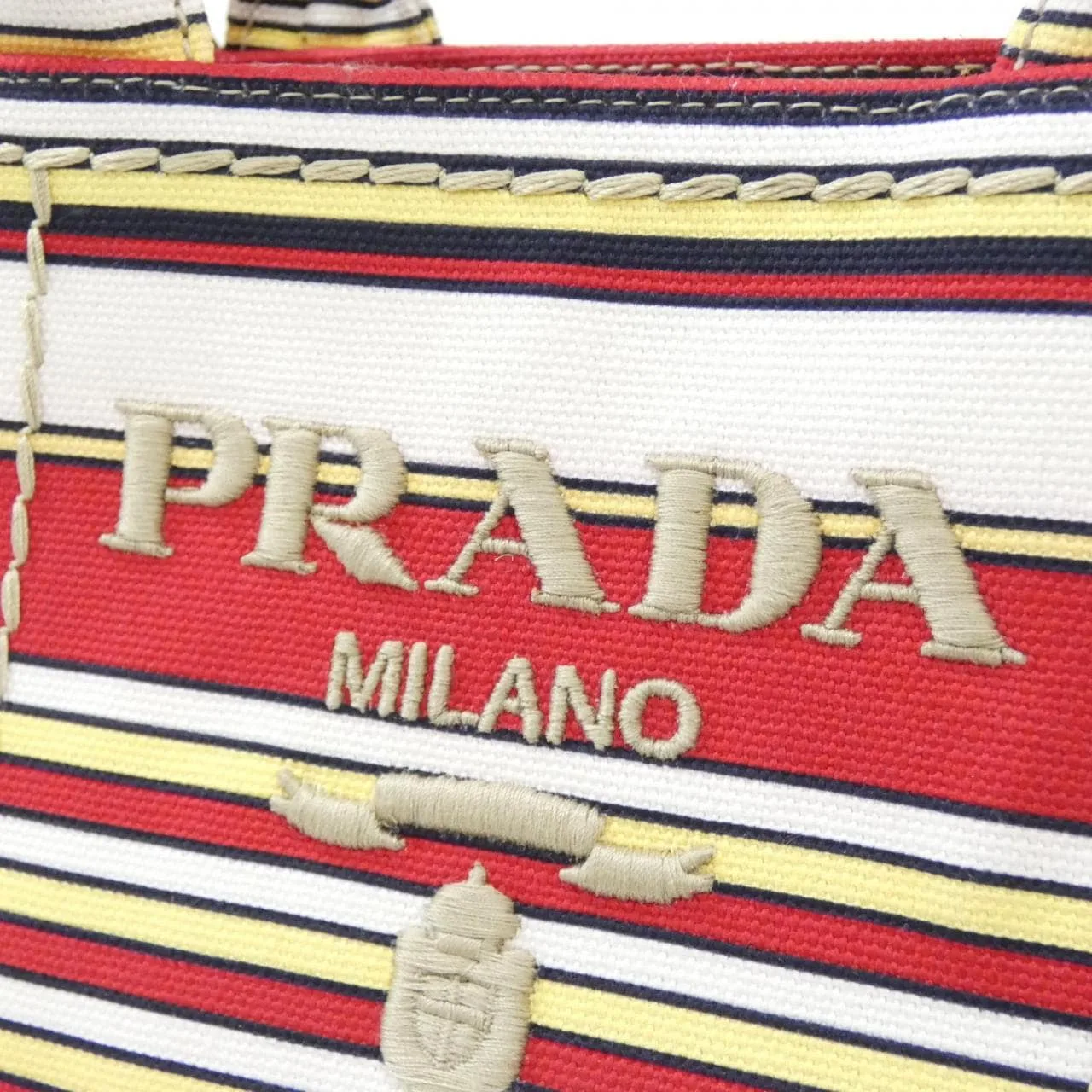 PRADA 1BA038 Handbag Canvas 黑色 帆布 中古品A - 縮圖 4