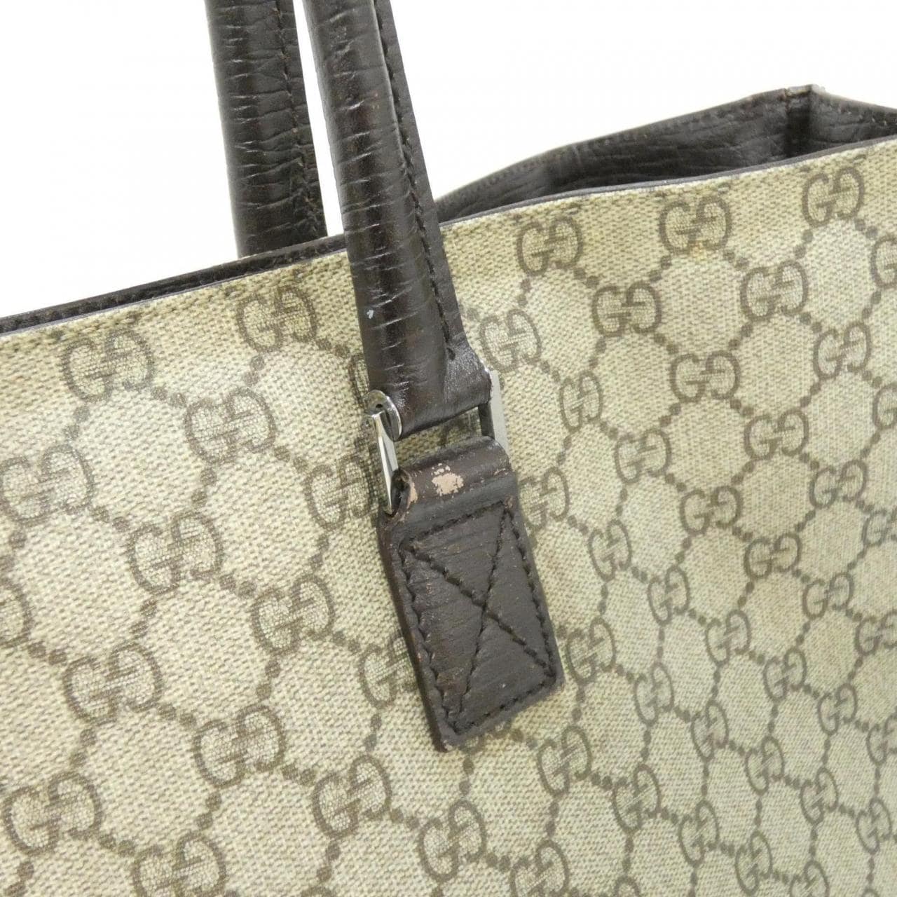 GUCCI 131219 Handbag Leather 米色 皮革 中古品B - 縮圖 7