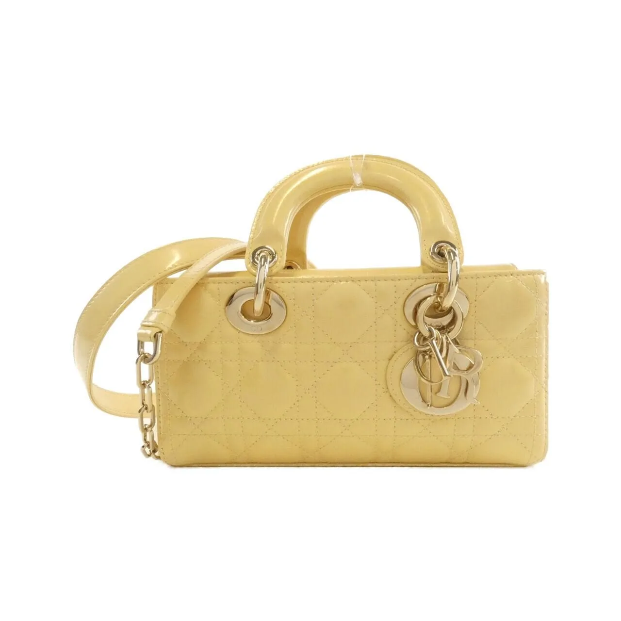 DIOR Handbag Leather Yellow