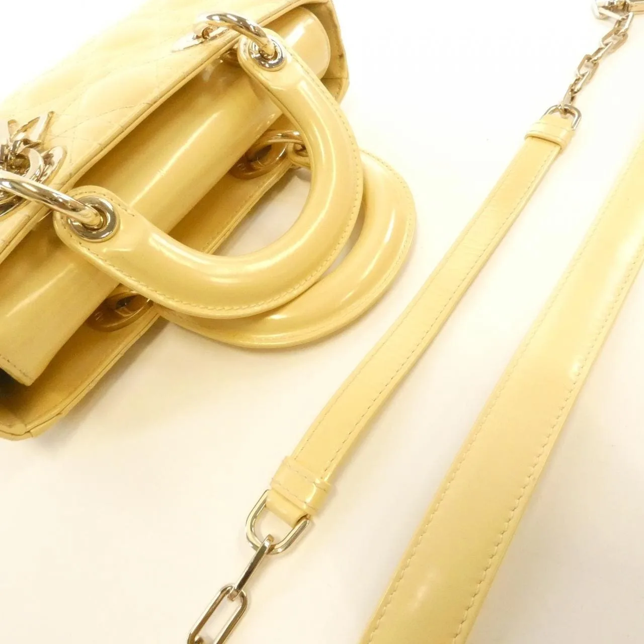DIOR Handbag Leather Yellow Leather - Thumbnail 6