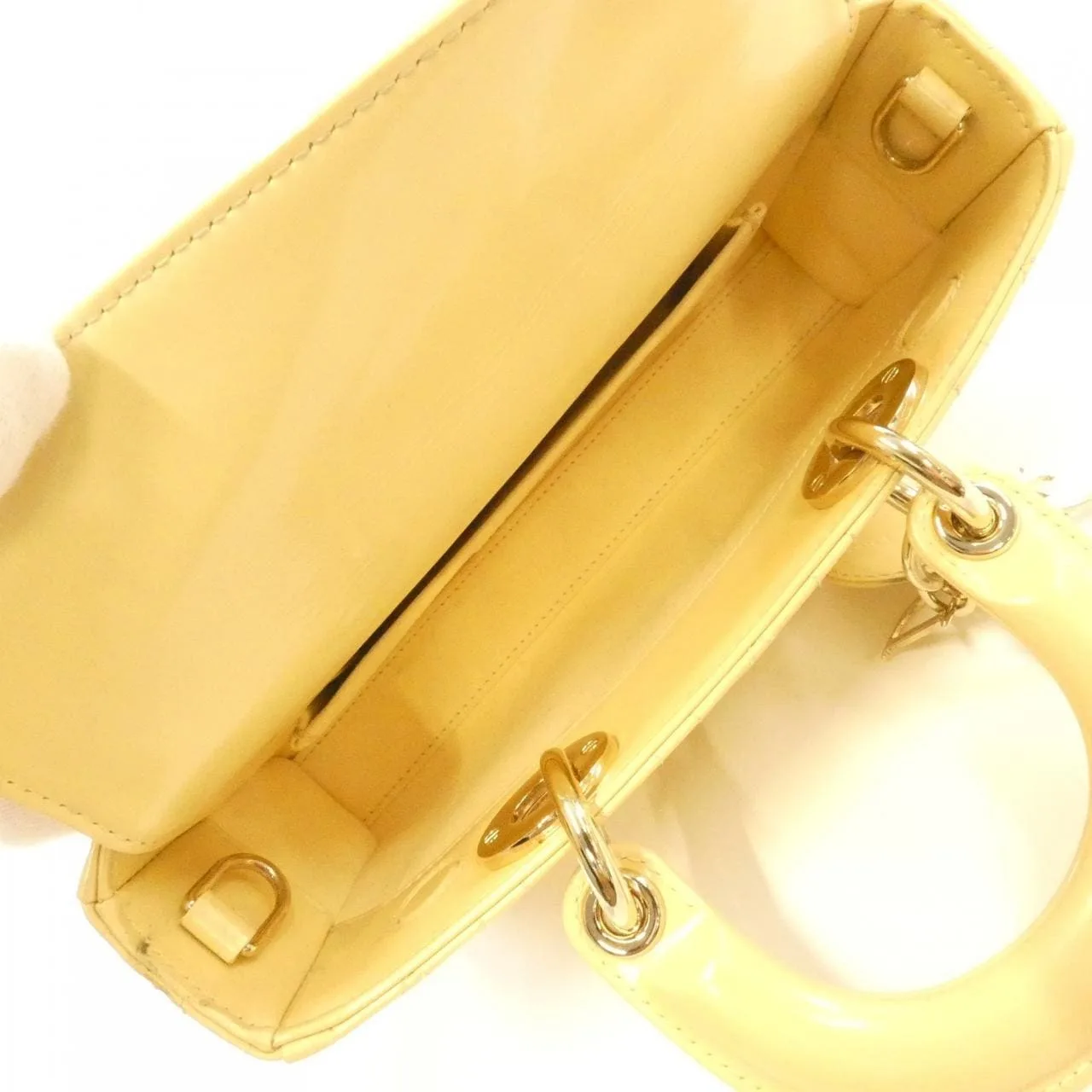 DIOR Handbag Leather Yellow Leather - Thumbnail 8