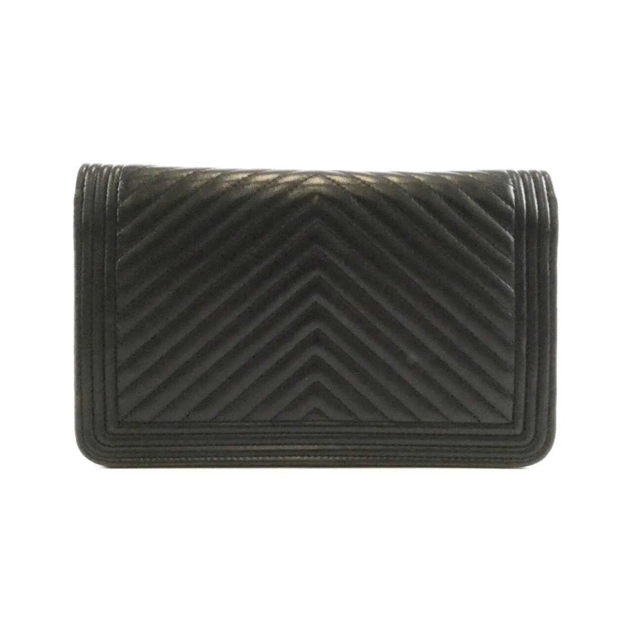 CHANEL Boy Chanel AP1117 Wallet Lambskin Black Lambskin Rank B - Thumbnail 2