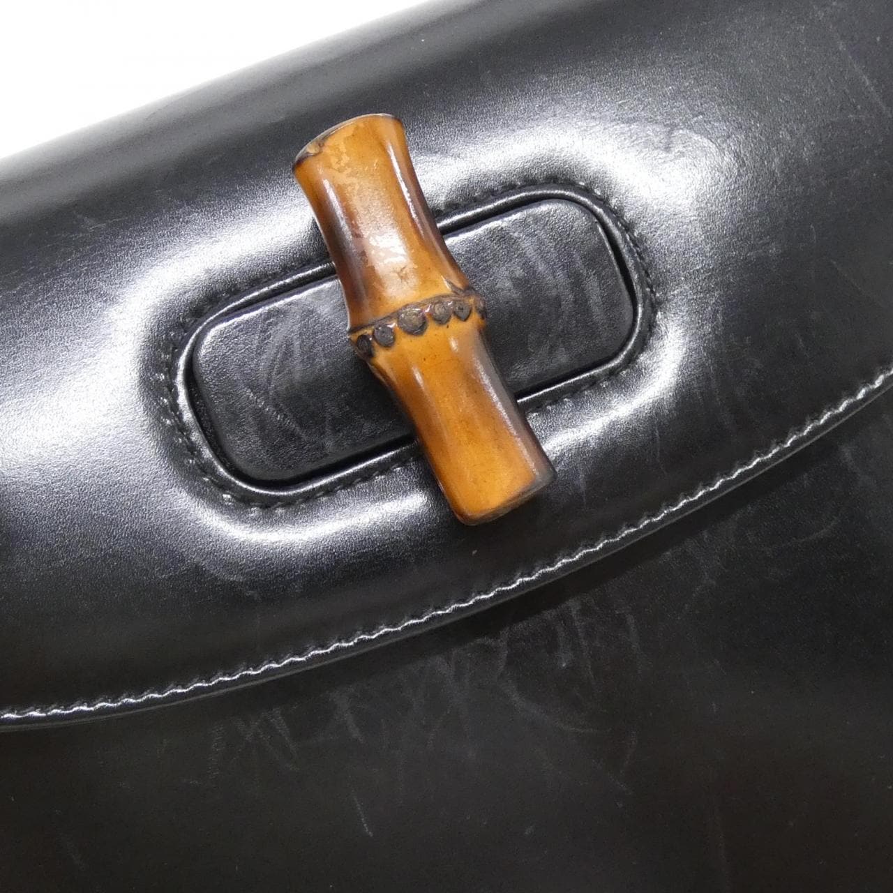 GUCCI 000 2113 Bag Leather 黑色 皮革 中古品B - 縮圖 4